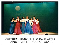 Cultural dancers perform at the Korea House